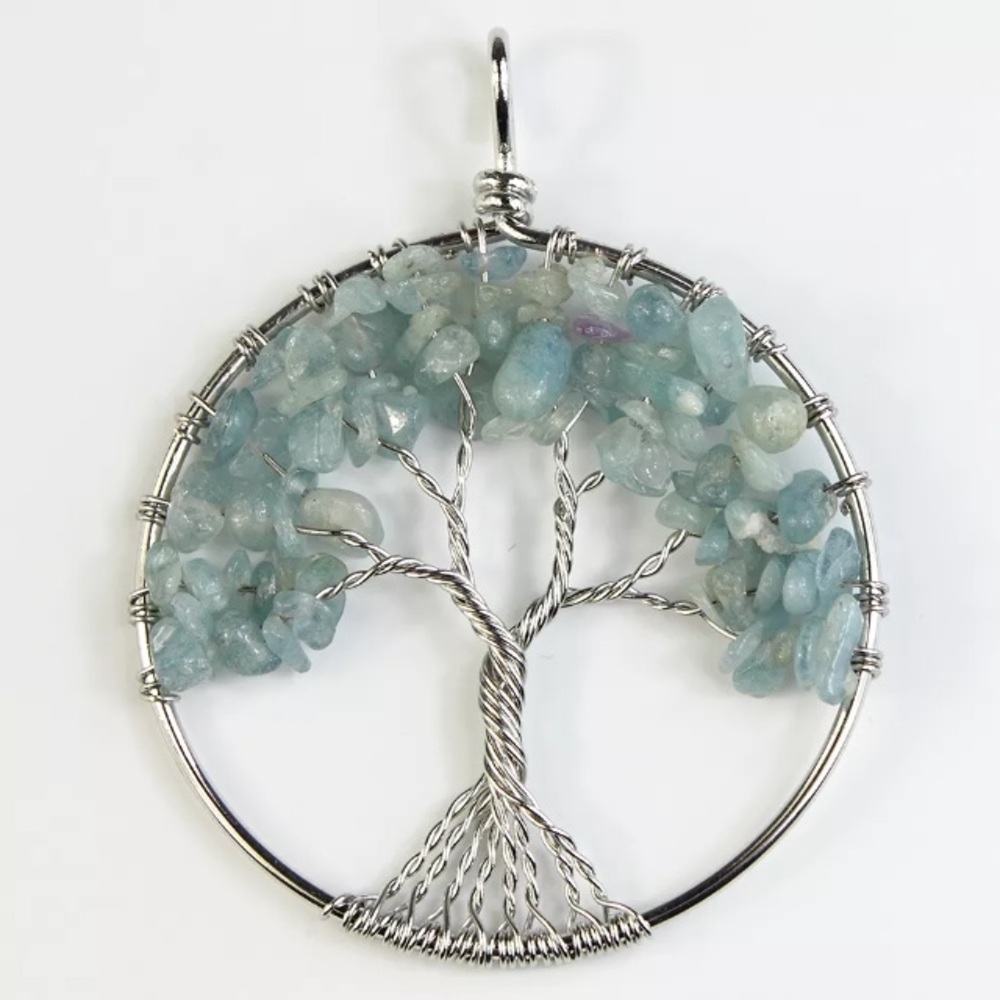 Aquamarine Chip Crystal Pendant